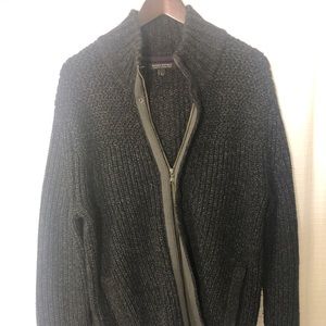 Banana Republic Men’s Full Zip Black knit sweater